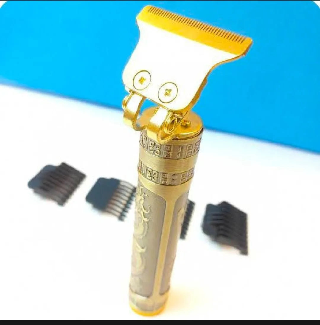 Metal Body - Vintage T9 Trimmer And Hair Clipper Cutting Machine For Men | Dragon Design | Golden Color Trimmer