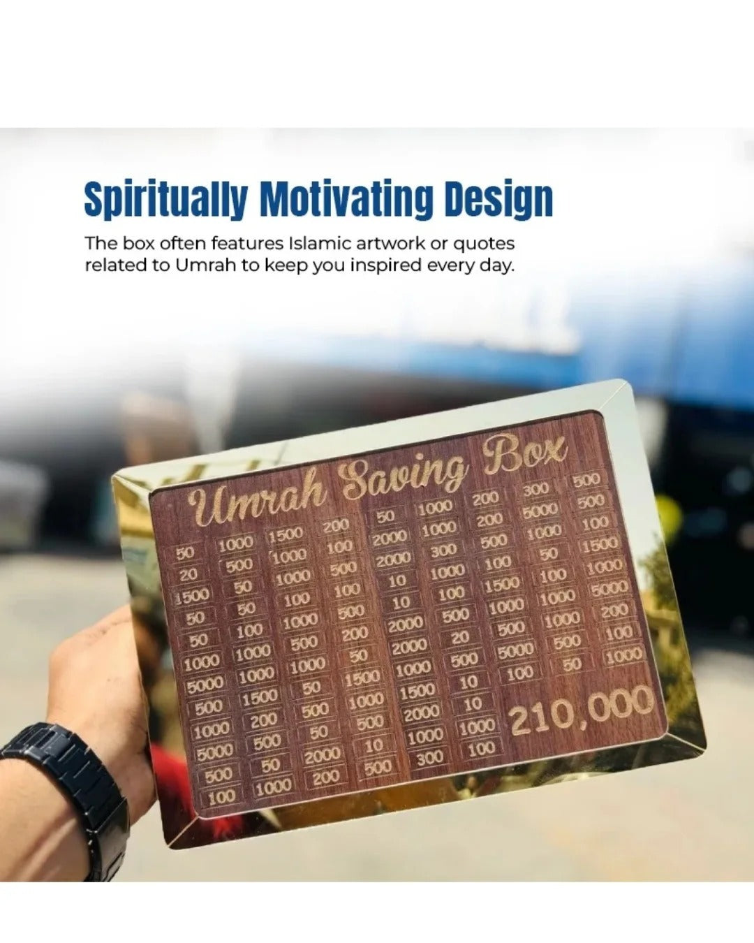 Umrah Saving Box - Box For Umrah Saving  Umrah Saving Box Wooden Money Box For Umrah - 210,000