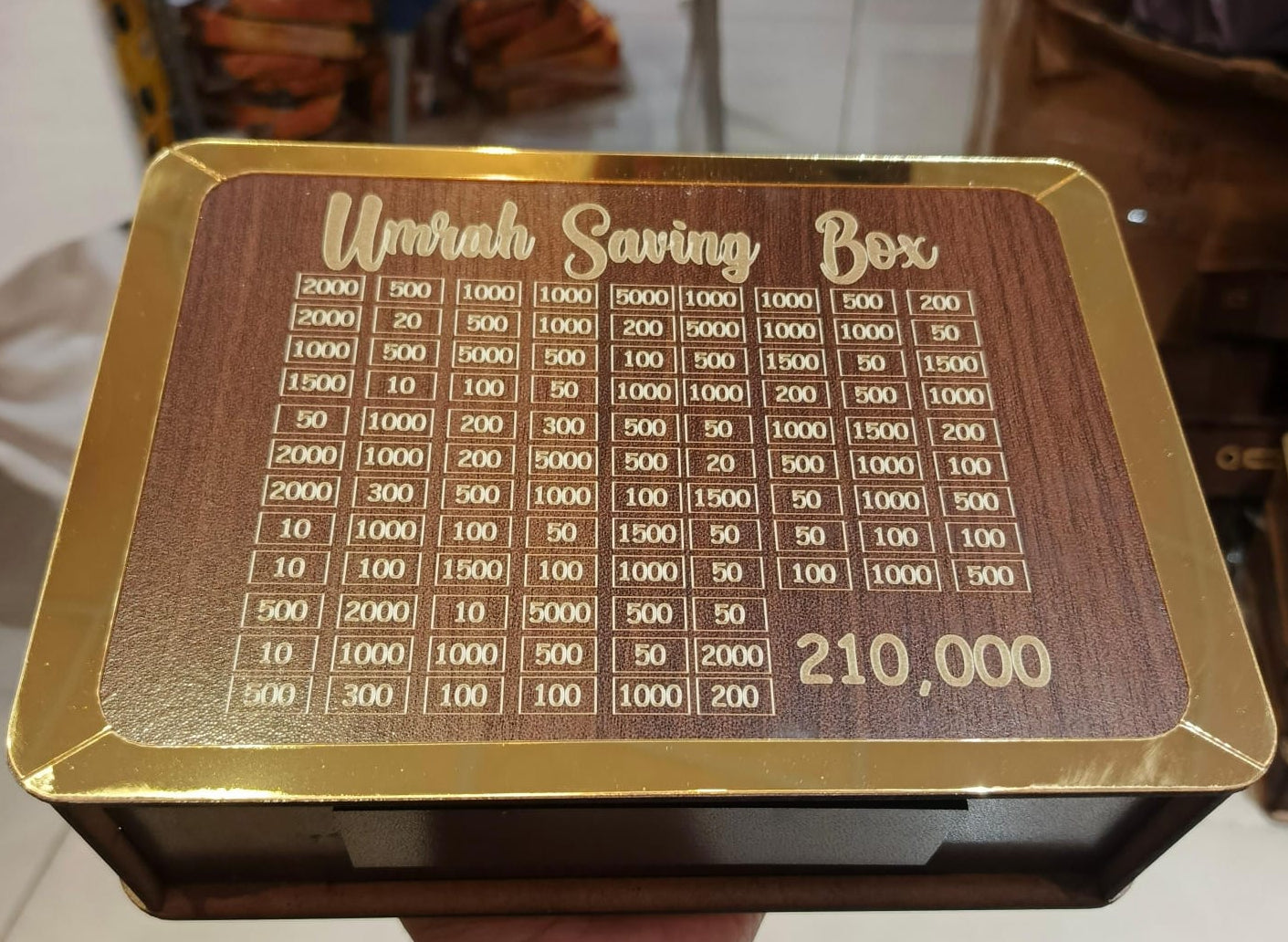 Umrah Saving Box - Box For Umrah Saving  Umrah Saving Box Wooden Money Box For Umrah - 210,000