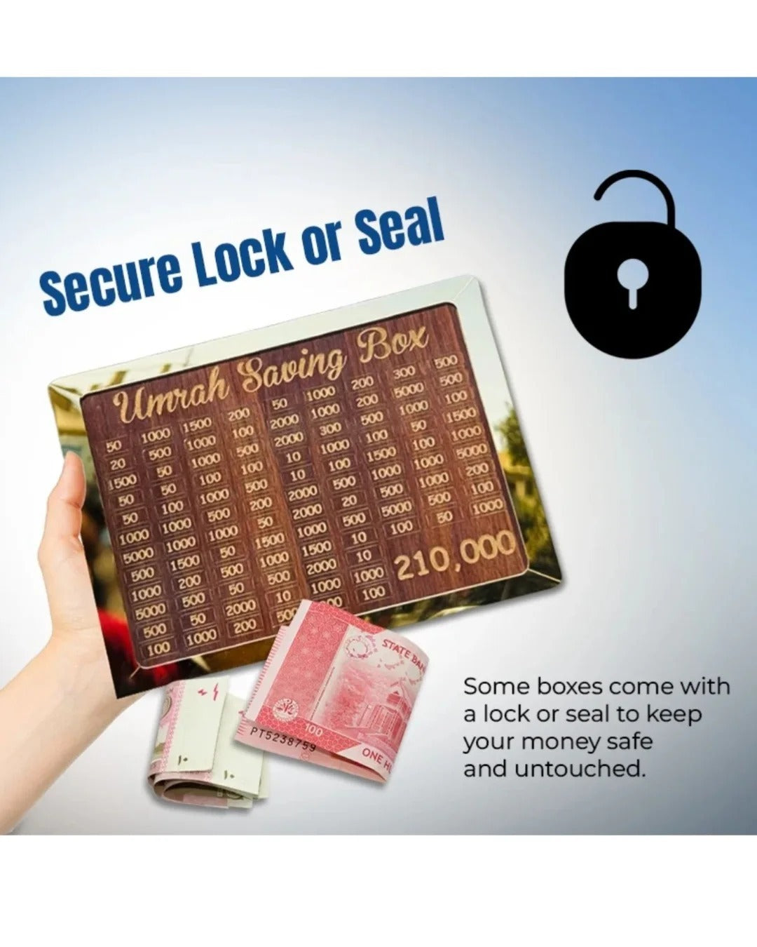 Umrah Saving Box - Box For Umrah Saving  Umrah Saving Box Wooden Money Box For Umrah - 210,000