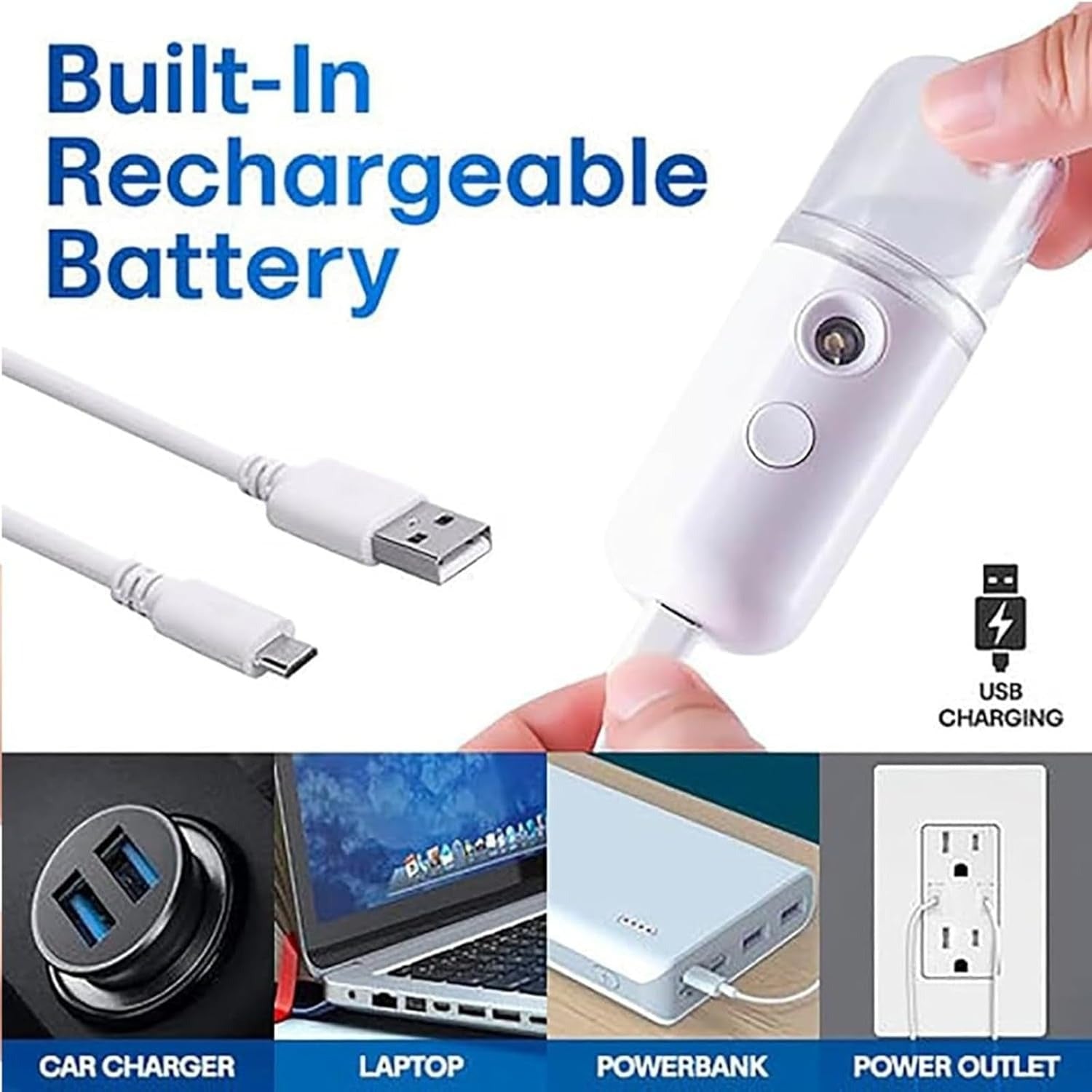 Portable Nano Facial Mist Sprayer – Hydrating Ionic Facial Steamer For Instant Skin Moisture, Glow & Refreshing Mist  USB Rechargeable