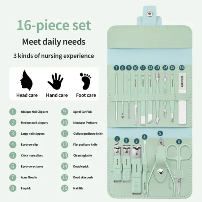 16-Pieces Professional Manicure Pedicure Set